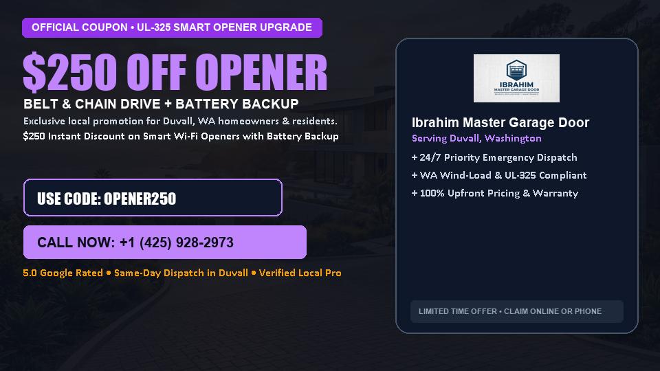 Ibrahim Master Garage Door $250 OFF Premium LiftMaster Opener Installation