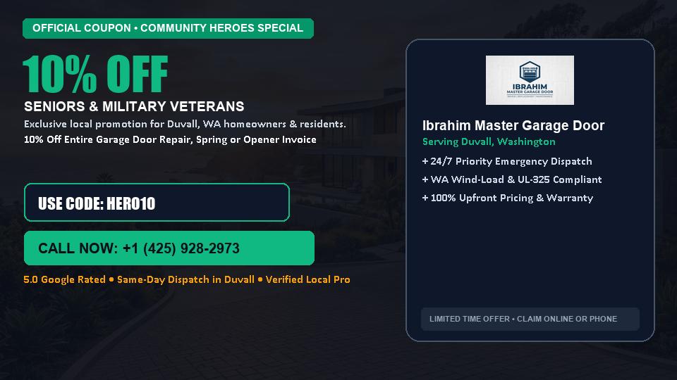 Ibrahim Master Garage Door 10% OFF Seniors & Military Veterans